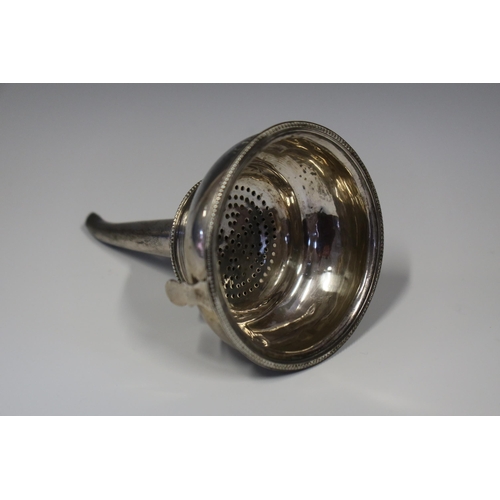 89 - A George III Silver Wine Funnel, London 1795, Peter & Ann Bateman, 12cm diam., 75.6g. Some dents and... 