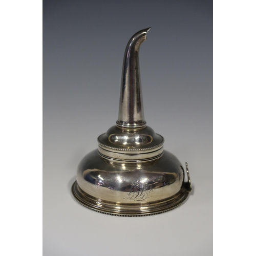 90 - A George III Silver Wine Funnel, London 1779, William Plummer, 12cm high, 130.9g