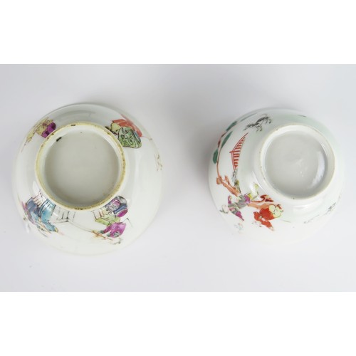 362 - 18th Century Chinese Porcelain Tea Bowls and a saucer. A/F