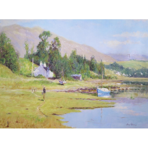 1010 - Vince Peterson, Contemporary British Artist, River Scene, Oil on Canvas, 45 x 35cm, Signed, Framed