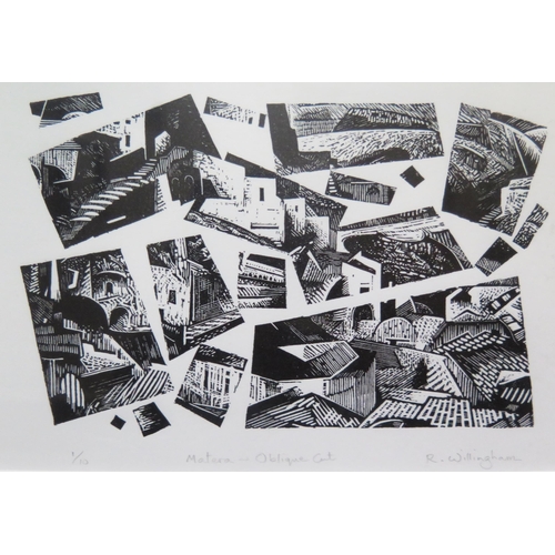 1026 - R Willingham, Contemporary Printmaker, 'Rock Dwellings - Implied Dynamics' Edition 1/1, Paper Cut Wo... 