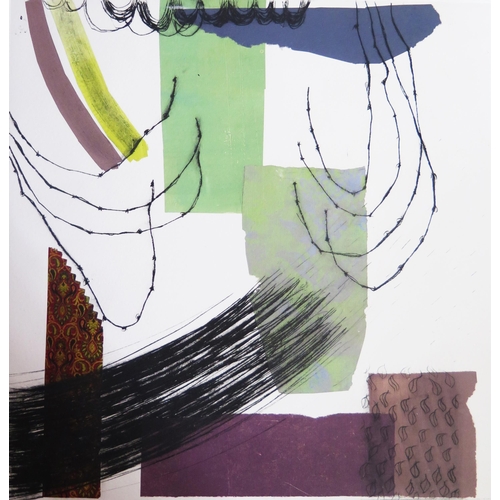 1042A - Seven Untitled Chine Colle Prints by Contemporary Artist Rein Innes, all c. 30 x 30cm, Unframed