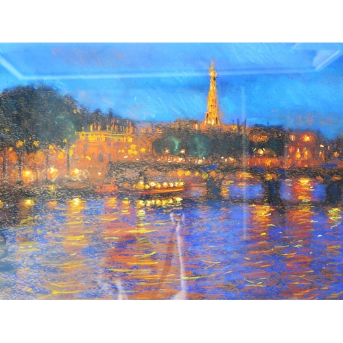 1052 - John Mackie, Scottish b. 1953, Glasgow School Of Art, 'Evening Glow - Paris', Pastel, Signed, Origin... 