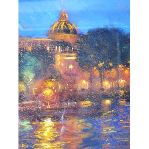 1052 - John Mackie, Scottish b. 1953, Glasgow School Of Art, 'Evening Glow - Paris', Pastel, Signed, Origin... 