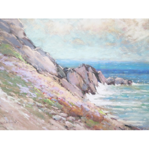 1065 - Terry Akehurst Contemporary Bristol Based Artist, 'Near Strumble Head', Pastel, Signed, 29 x 28cm, F... 