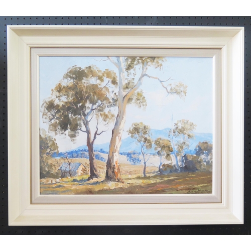 1070 - Leon Hanson (Australian) B. 1918, Country Scene, Acrylic on Board, 50 x 40cm, Framed