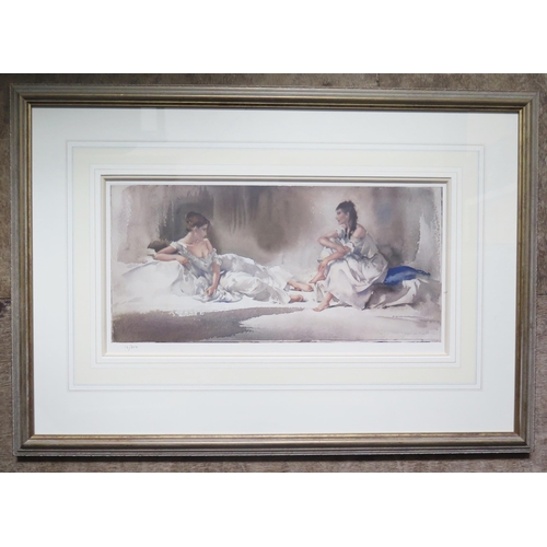 1072 - Russell Flint, Limited Edition Print 16/850, 'Confidential Exchanges', Label from the Sir William Ru... 