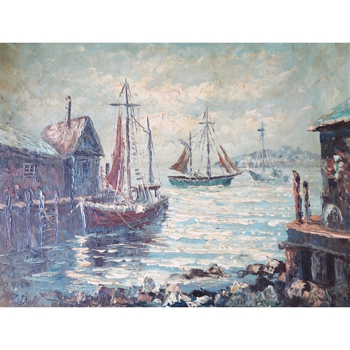 1079 - K Vito, Signed Harbour Scene, Oil on Canvas, 50 x 39cm, F & G and 'York Minster' by Gerald Hodgson, ... 