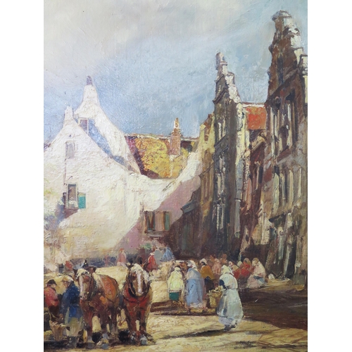 1081 - Oil on Canvas, Attributed to Job De Vogel (1908 - 1984), Dutch Artist, 'View of Roermond', Signed, 7... 