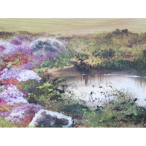 1094 - Dymble, 'Hey Tor' - Moorland scene, Gouache, 48 x 28cm, F & G