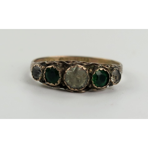 136 - Antique 9ct Gold Foil Backed Paste Ring, Birmingham 1904, AEC, size N.5, 1.3g. Rubbed