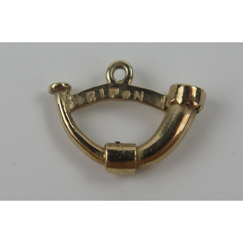148 - Hallmarked 9ct Gold RIPON Horn Charm, 1.9g