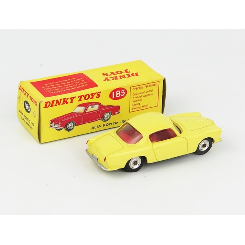 2082 - A Dinky Toys 185 Alfa Romeo 1900 Coupe in yellow with red interior in correct colour spot box. Near ... 