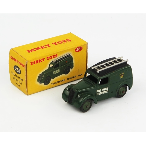 2114 - A Dinky Toys 261 Telephone Service Van (Morris Z) in dark green with black roof, dark green and silv... 