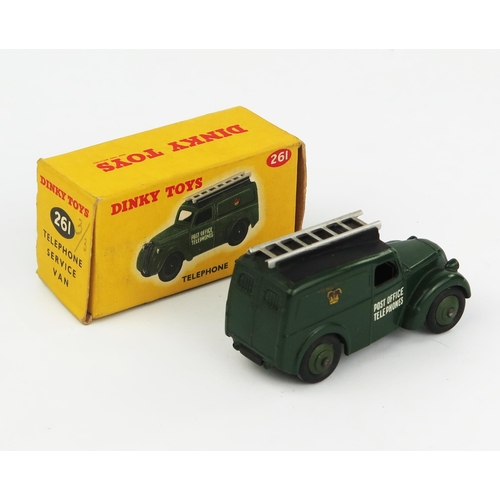 2114 - A Dinky Toys 261 Telephone Service Van (Morris Z) in dark green with black roof, dark green and silv... 