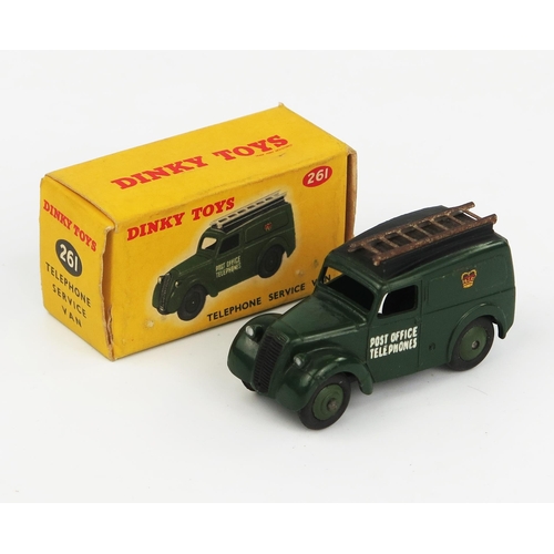 2115 - A Dinky Toys 261 Telephone Service Van (Morris Z) in dark green with black roof, dark green and  unp... 