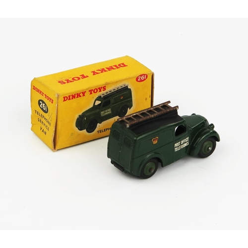 2115 - A Dinky Toys 261 Telephone Service Van (Morris Z) in dark green with black roof, dark green and  unp... 