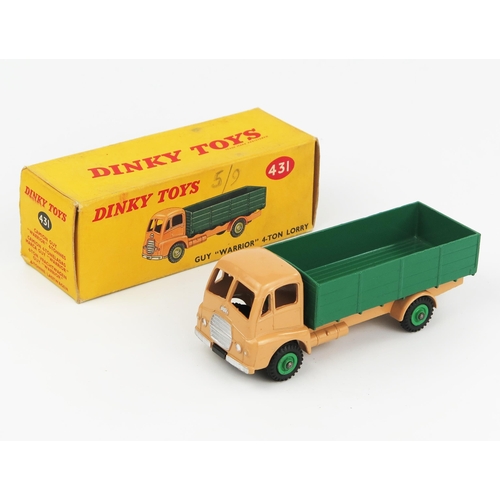 2116 - A Dinky Toys 431 Guy Warrior 4 Ton Lorry with tan cab and chassis, dark back, mid green hubs and no ... 