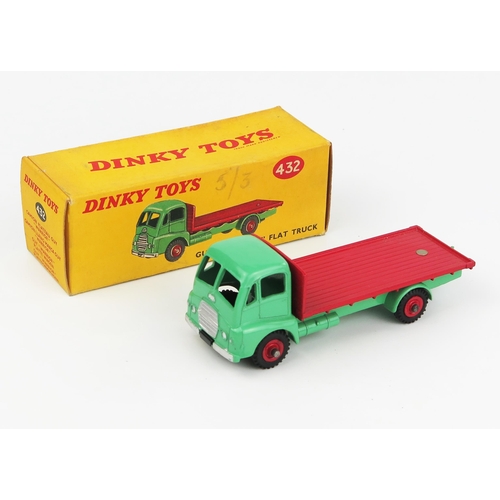 2117 - A Dinky Toys 432 Guy Warrior Flat Truck in pale green with red back and hubs and no windows. Near mi... 