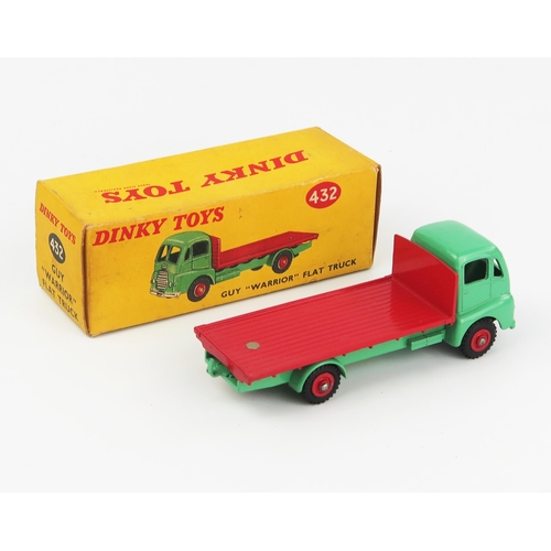 2117 - A Dinky Toys 432 Guy Warrior Flat Truck in pale green with red back and hubs and no windows. Near mi... 