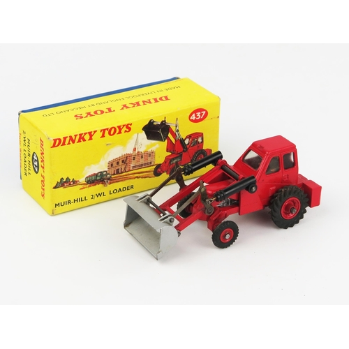 2118 - A Dinky Toys 437 Muir Hill 2/WL Loader in red with rarer red base, red hubs, black arms and silver b... 