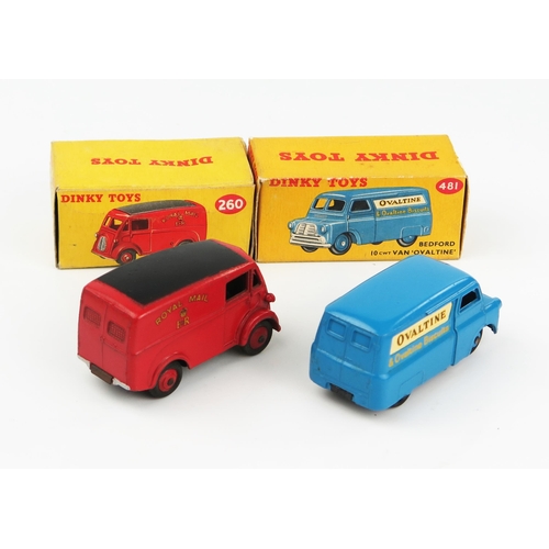 2141 - Two Dinky Toy Vans - 260 Morris J Royal Mail and 481 Bedford 10 CWT Van 