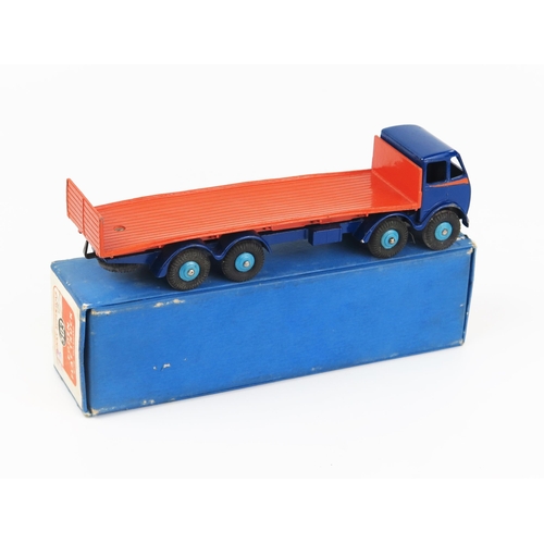 2150 - A Dinky Supertoys 503 Foden Flat Truck with Tailboard 1st type cab with violet blue cab and chassis,... 