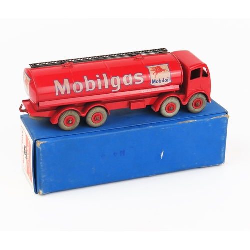 2157 - A Dinky Supertoys 504 Foden 14-Ton Tanker 'MOBILGAS' 2nd type cab with red cab, chassis and grooved ... 