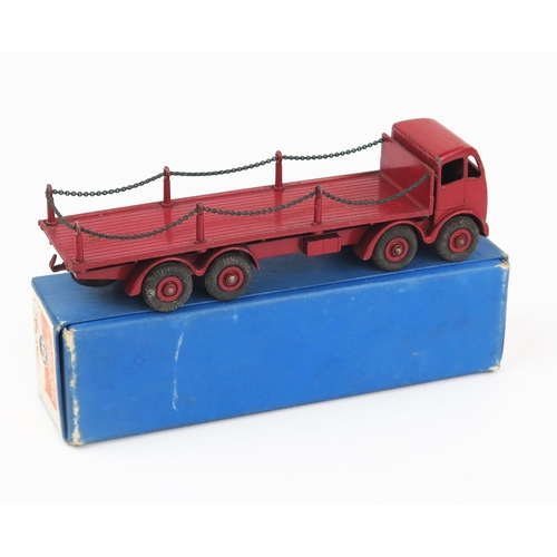 2161 - A Dinky Supertoys 505 Foden Flat Truck with Chains 2nd type cab with marron cab, chassis, back and g... 