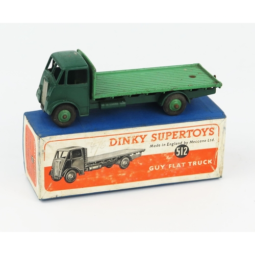 2167 - A Dinky Supertoys 512 Guy Flat Truck type 1 cab, dark Brunswick green cab, wings and chassis, mid gr... 