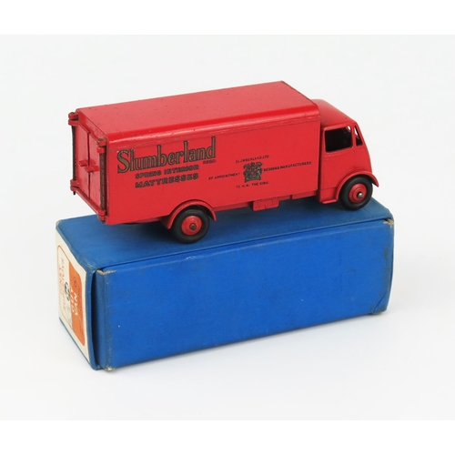 2171 - A Dinky Supertoys 514 Guy Van 'SLUMBERLANDS' 1st type cab, red cab, chassis, ridged hubs and body in... 