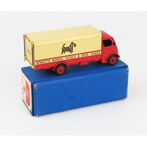 2178 - A Dinky Supertoys 514 Guy Van 'SPRATTS' 1st type cab, red cab, chassis and grooved hubs, cream back,... 