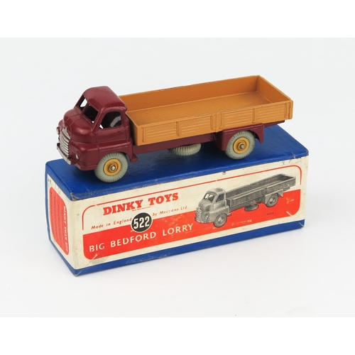 2183 - A Dinky Supertoys 522 Big Bedford Lorry in maroon with fawn back and hubs in blue box with orange la... 