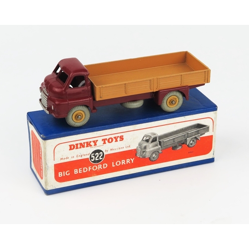 2184 - A Dinky Supertoys 522 Big Bedford Lorry in maroon with fawn back and hubs in blue box with orange la... 