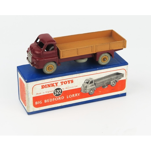 2185 - A Dinky Supertoys 522 Big Bedford Lorry in maroon with fawn back and hubs in blue box with orange la... 