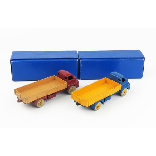 2187 - Two Dinky Supertoys 522 Big Bedford Lorries - one in maroon with fawn back and hubs, the other in da... 