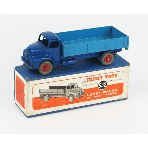 2191 - A Dinky Supertoys 532 Comet Wagon with Hinged Tailboard with dark blue cab and chassis, mid blue bac... 