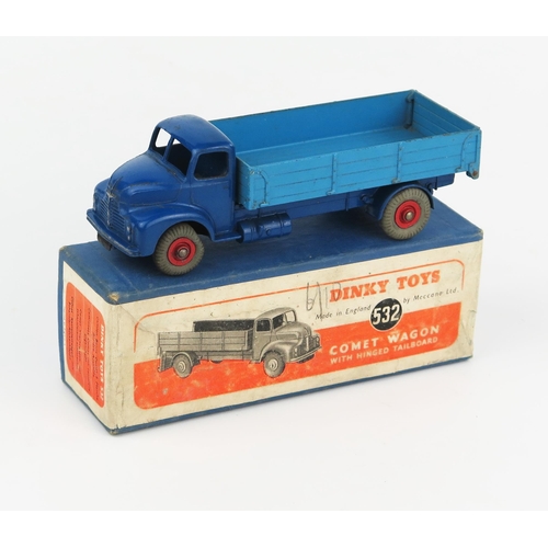 2192 - A Dinky Supertoys 532 Comet Wagon with Hinged Tailboard with dark blue cab and chassis, mid blue bac... 