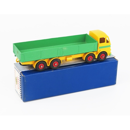 2212 - A Dinky Supertoys 934 Leyland Octopus Wagon with yellow cab and chassis, green truck body secured by... 