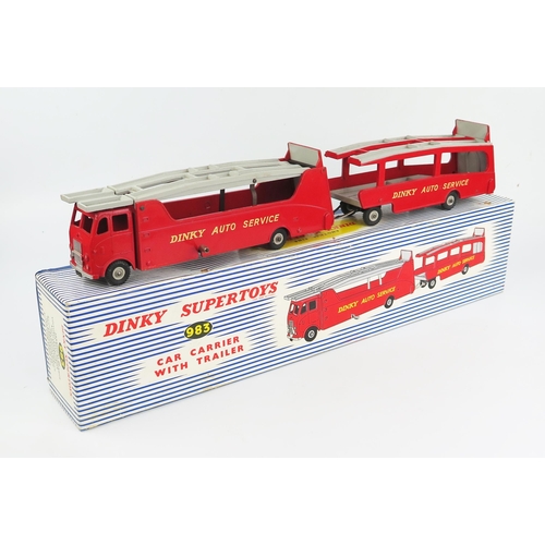 2225 - A Dinky Supertoys 983 Car Carrier with Trailer in red/grey, 