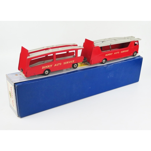 2225 - A Dinky Supertoys 983 Car Carrier with Trailer in red/grey, 