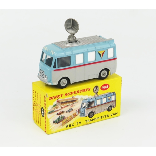 2228 - A Dinky Supertoys ABC TV Transmitter Van in blue/grey with red stripe and grey hubs. Near mint in ex... 