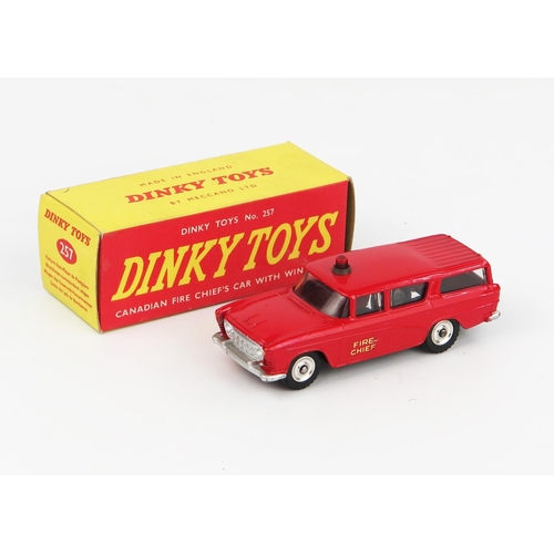 2231 - A Dinky Toys 257 Nash Rambler Canadian Fire Chief's Car in red with red light and spun hubs in red/y... 