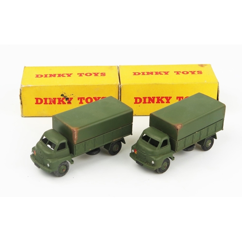 2250 - Two Dinky Toys 621 3-Ton Army Wagons without windows and no driver in yellow non-picture boxes. Very... 