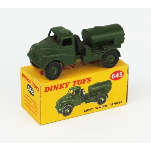 2259 - A Dinky Toys 643 Army Water Tanker with driver, no windows in dark yellow picture box. Very near min... 