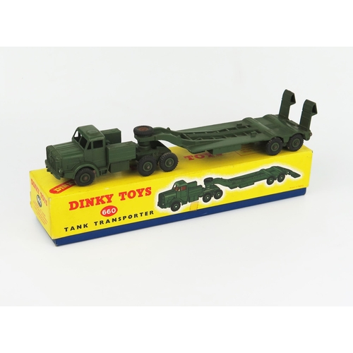 2261 - A Dinky Toys First Issue 660 Tank Transporter (Thornycroft Mighty Antar) with 'DINKY TOYS' cast to u... 