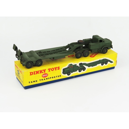 2261 - A Dinky Toys First Issue 660 Tank Transporter (Thornycroft Mighty Antar) with 'DINKY TOYS' cast to u... 