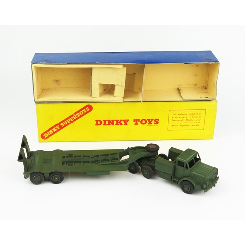 2261 - A Dinky Toys First Issue 660 Tank Transporter (Thornycroft Mighty Antar) with 'DINKY TOYS' cast to u... 