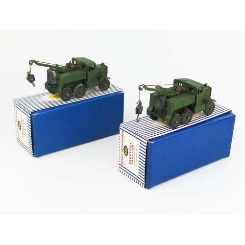 2263 - Two Dinky Toys 661 Recovery Tractors with metal wheels in blue/white stripe box. Both with rust issu... 