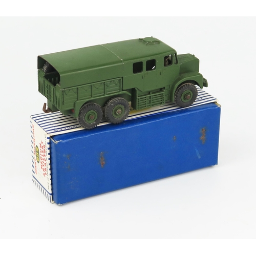 2269 - A Dinky Supertoys Medium Artillery Tractor with driver in blue/white stripe box. Excellent, rust to ... 